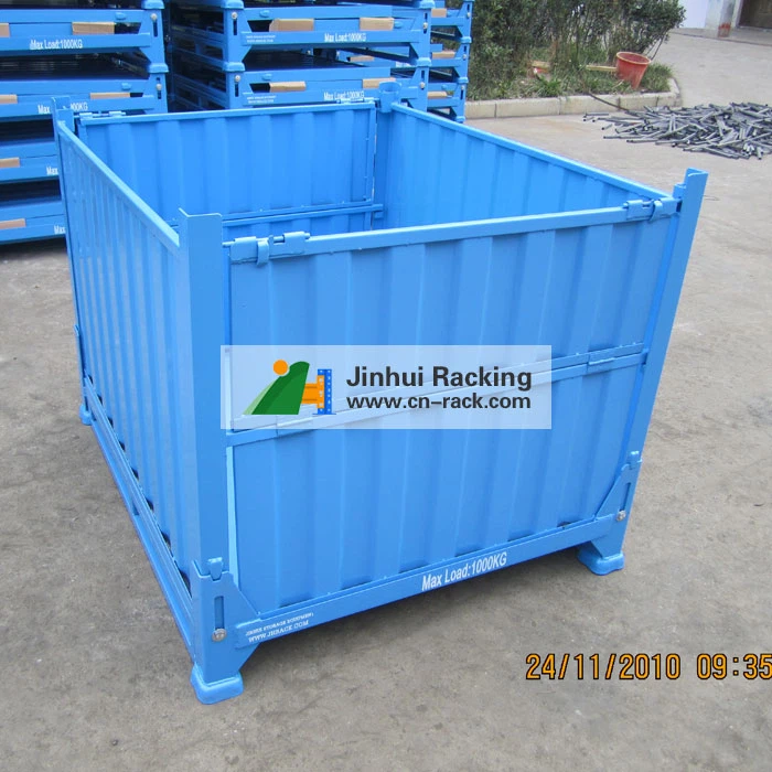 Ułożona w stos składana fabryka pojemników na opakowania stalowe